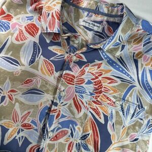 Tommy Bahama Button Down Tortola Floral Hawaiian Cotton Blend Tencel Men's XL